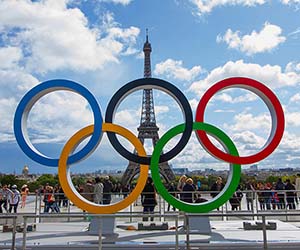 The Olympic rings in Paris
